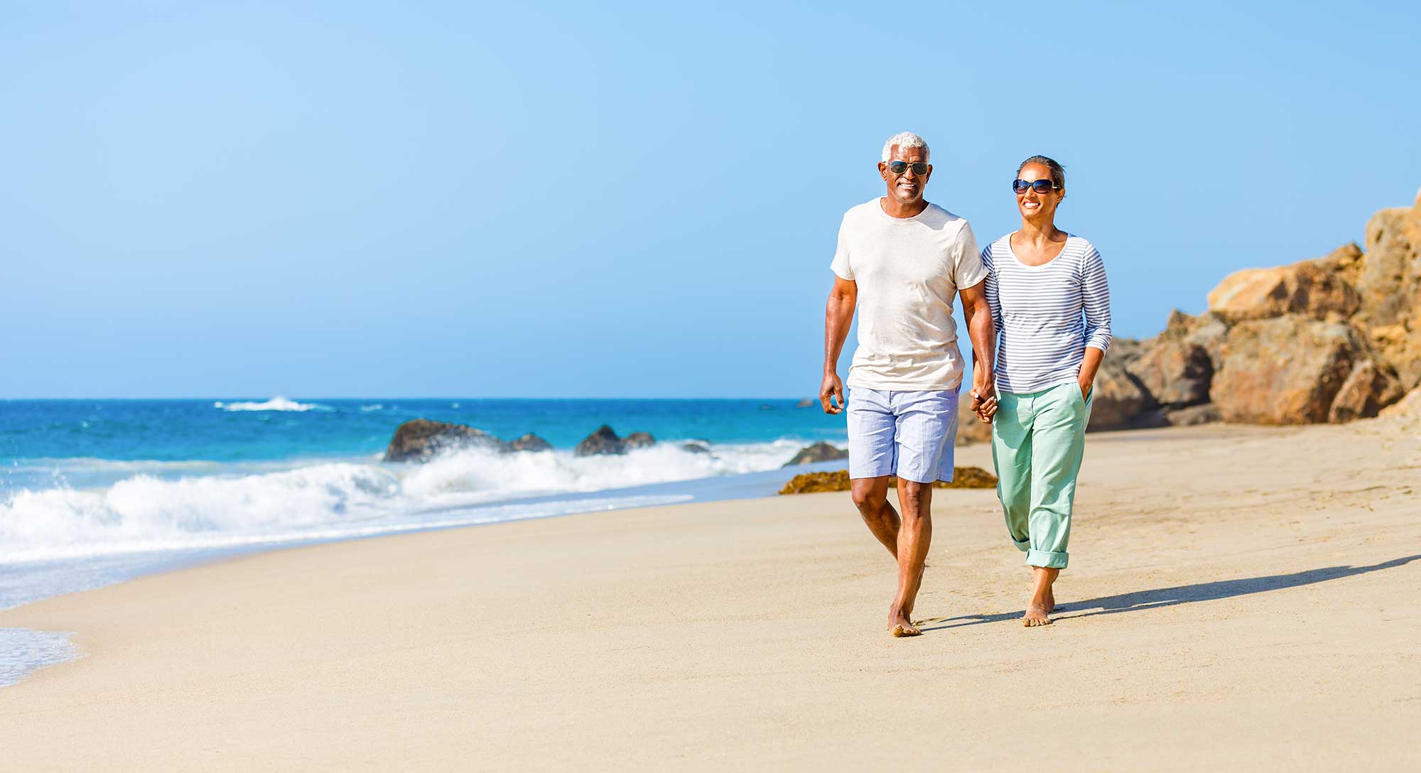 couple walking on the beach